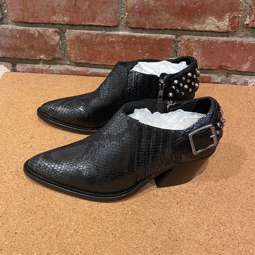 The Kooples Black Ankle Boots Python Leather With… - image 4